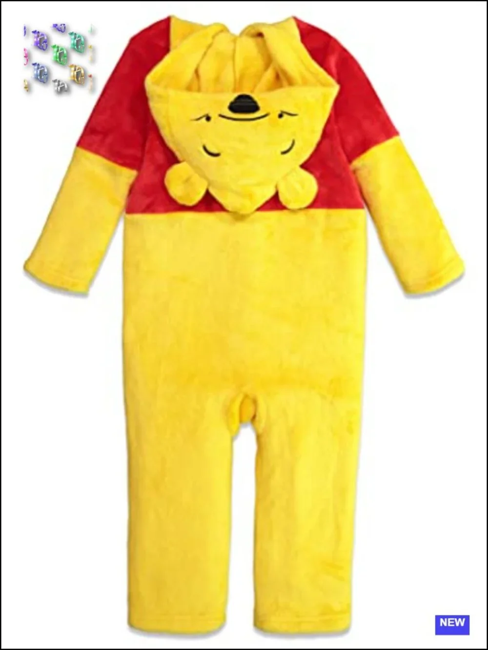 Disney Winnie the Pooh Fleece Hooded Footed Pajama Cosplay Costume for Baby